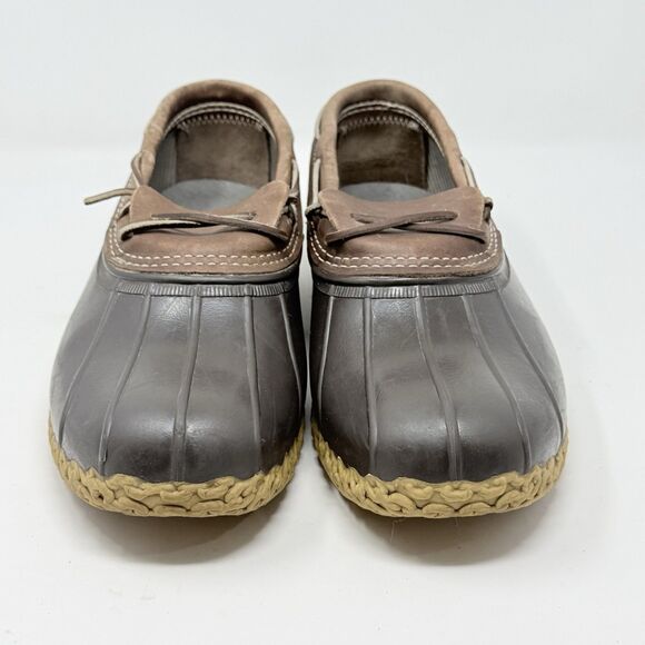 L.L. Bean Duck Boots Low Shoes Mens 13 Wide Brown Leather Rubber Moc Waterproof main image 7